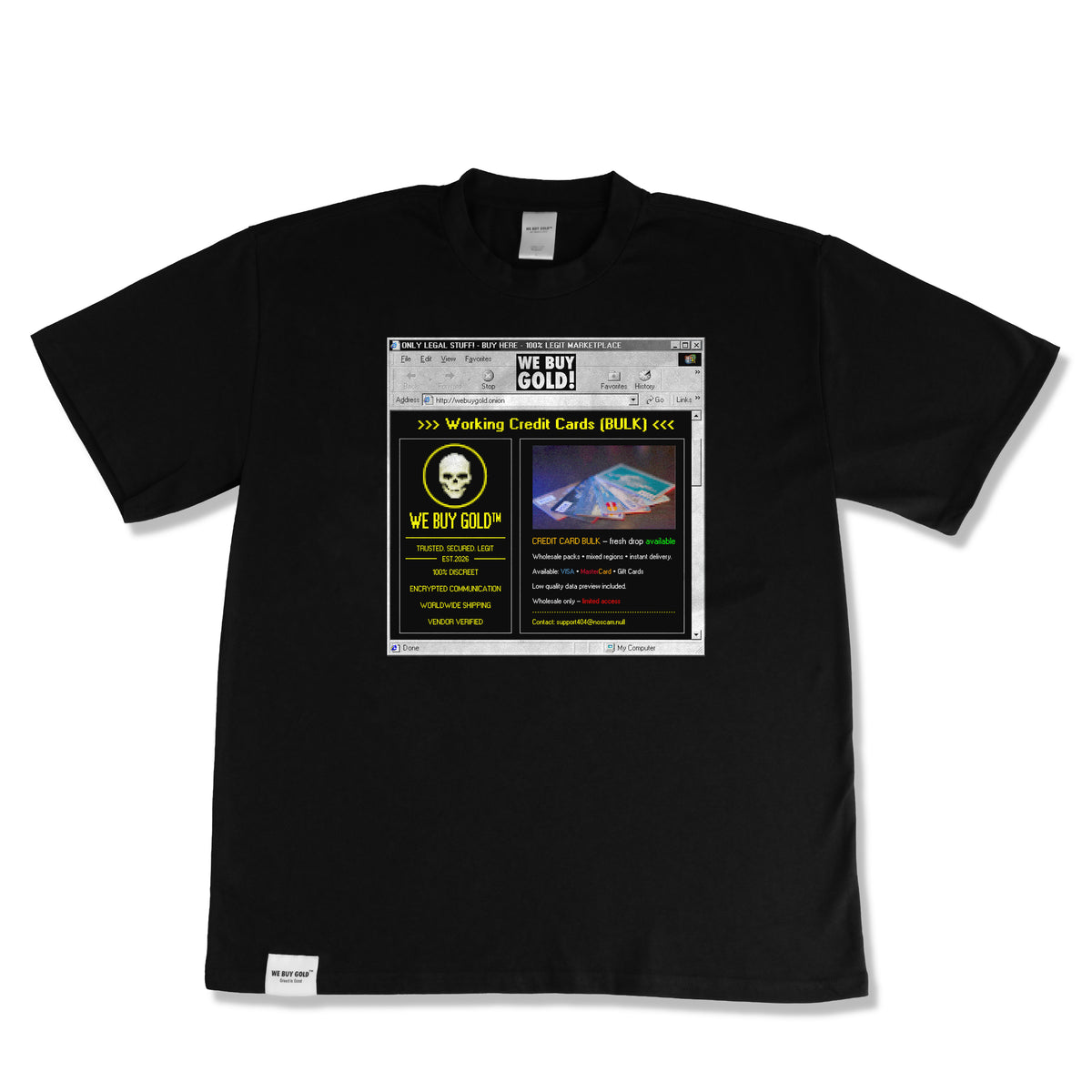 Finalized Black DarkwebCredit T-shirt